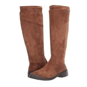 BZEES Boomerang Tall Stretch Boots Toffee NIB US 6 Knee High